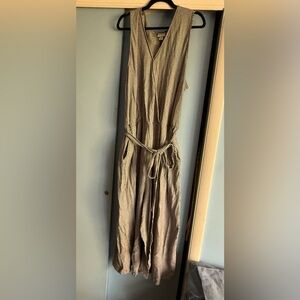 Ava & Viv Sleeveless Striped Wide Leg Jumpsuit with Belt - 3X